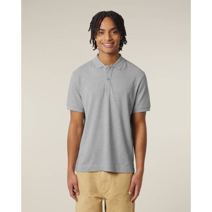 Tricou Polo Unisex Prepster 2.0 Heather Grey Personalizat