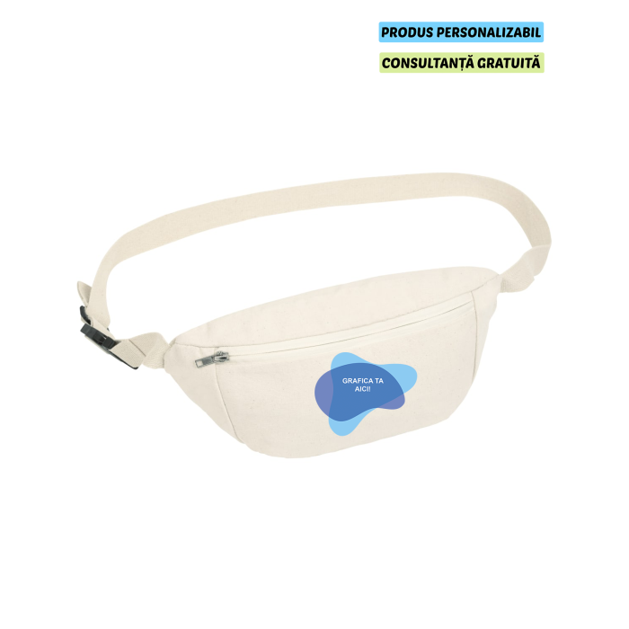 Geanta Unisex Hip Bag Natural Personalizata