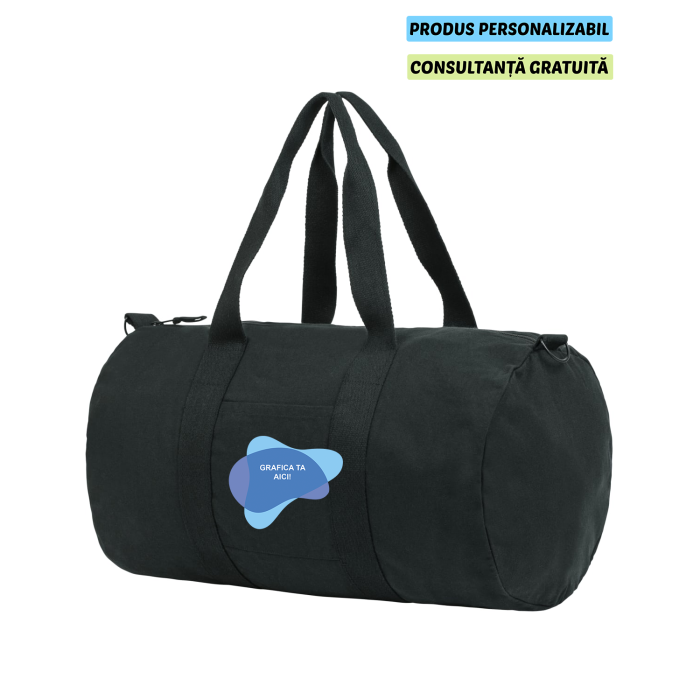 Geanta Unisex Duffle Bag Negru Personalizata