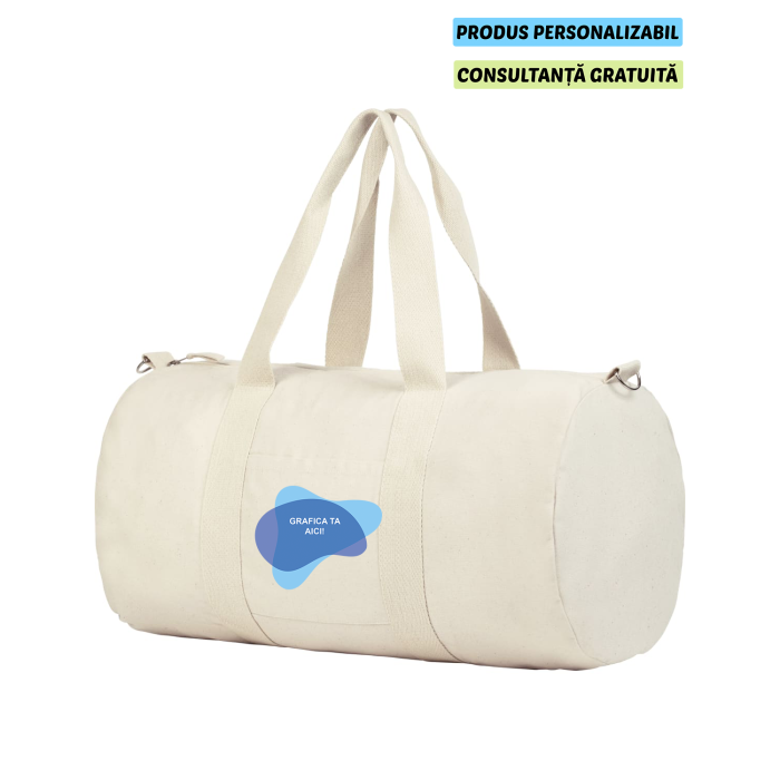 Geanta Unisex Duffle Bag Natural Personalizata