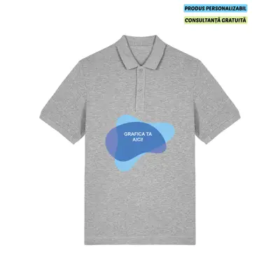 Tricou Polo Unisex Prepster 2.0 Heather Grey Personalizat