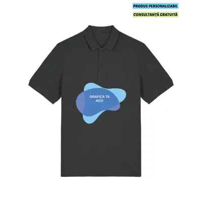 Tricou Polo Unisex Prepster 2.0 Dark Heather Grey Personalizat