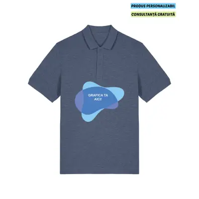 Tricou Polo Unisex Prepster 2.0 Dark Heather Blue Personalizat