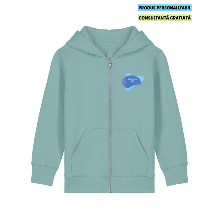 Hanorac Copii Mini Cultivator 2.0 Teal Monstera Personalizat