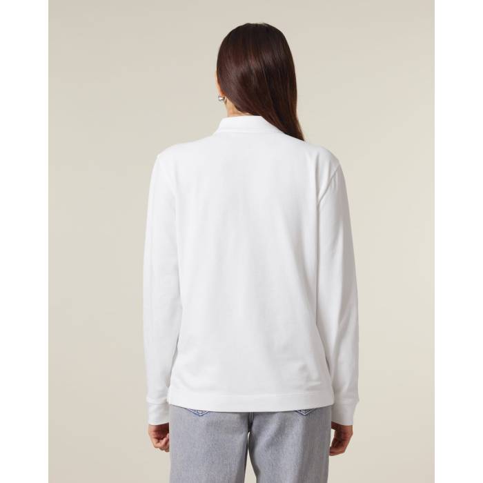 Tricou Polo Unisex Prepster 2.0 Long Sleeve Alb Personalizat