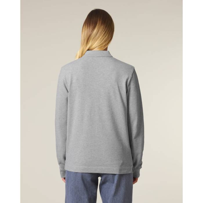 Tricou Polo Unisex Prepster 2.0 Long Sleeve Heather Grey Cala