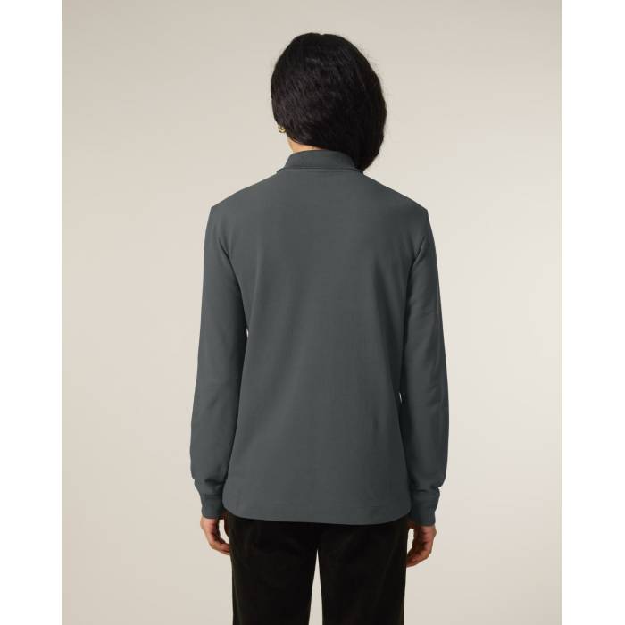 Tricou Polo Unisex Prepster 2.0 Long Sleeve Anthracite Personalizat