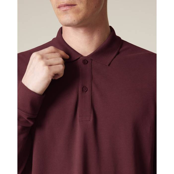 Tricou Polo Unisex Prepster 2.0 Long Sleeve Burgundy Personalizat