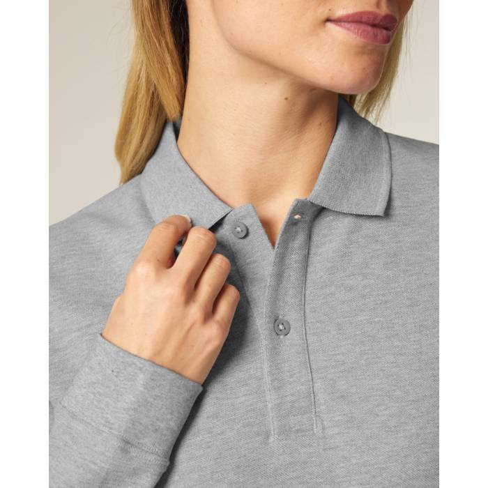 Tricou Polo Unisex Prepster 2.0 Long Sleeve Heather Grey Cala