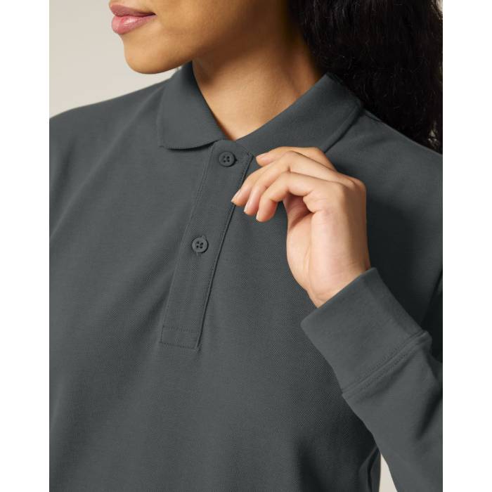 Tricou Polo Unisex Prepster 2.0 Long Sleeve Anthracite Personalizat