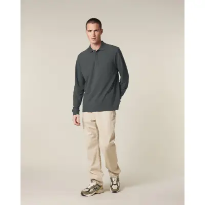 Tricou Polo Unisex Prepster 2.0 Long Sleeve Anthracite Cala