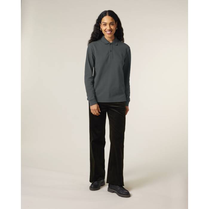 Tricou Polo Unisex Prepster 2.0 Long Sleeve Anthracite Personalizat