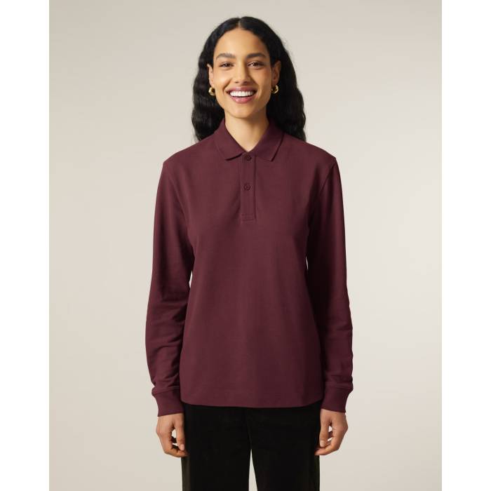 Tricou Polo Unisex Prepster 2.0 Long Sleeve Burgundy Personalizat