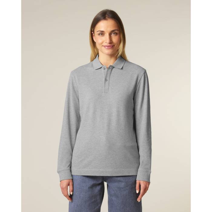 Tricou Polo Unisex Prepster 2.0 Long Sleeve Heather Grey Cala