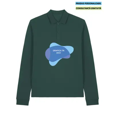 Tricou Polo Unisex Prepster 2.0 Long Sleeve Glazed Green Personalizat