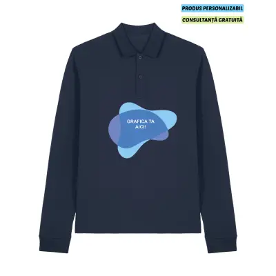 Tricou Polo Unisex Prepster 2.0 Long Sleeve French Navy Personalizat