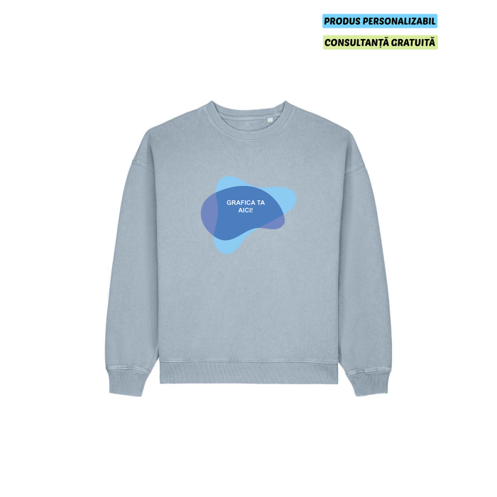 Bluza Unisex Radder 2.0 Vintage G. Dyed Blue Stone Personalizata