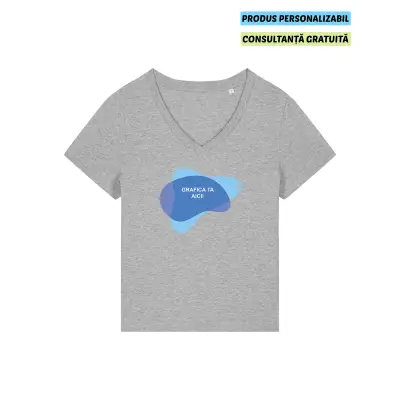 Tricou Dama Isla Heather Grey Personalizat