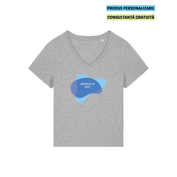 Tricou Dama Isla Heather Grey Personalizat