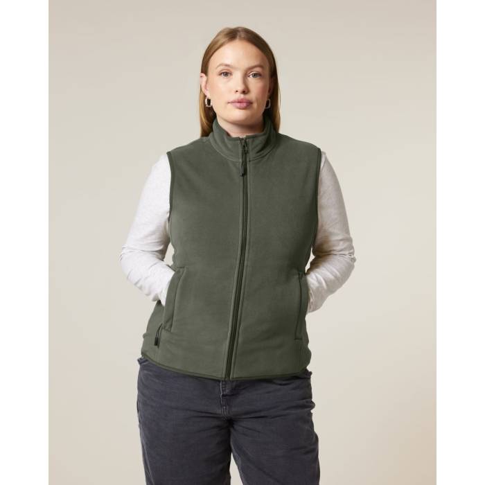 Vesta Fleece Barbat Quester Khaki Personalizata