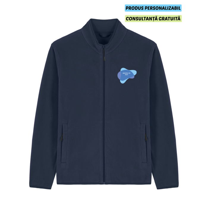 Jacheta Fleece Barbat Guider French Navy Personalizata