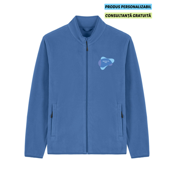 Jacheta Fleece Barbat Guider Mindful Blue Personalizata