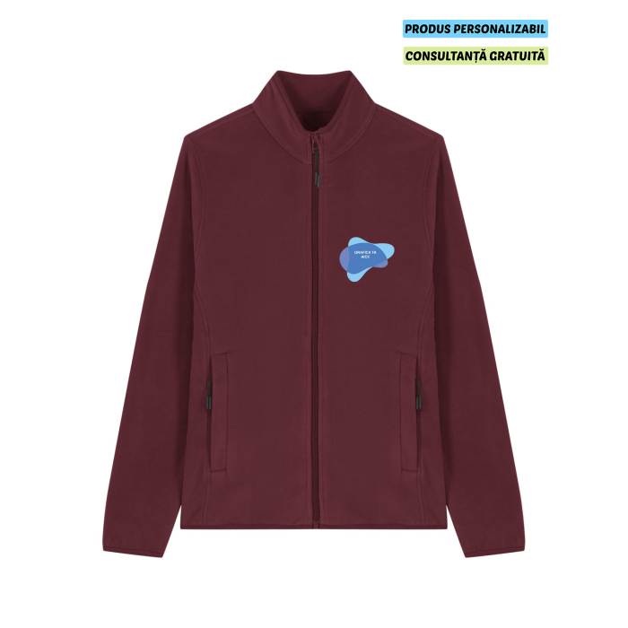 Jacheta Fleece Dama Guider Burgundy Personalizata