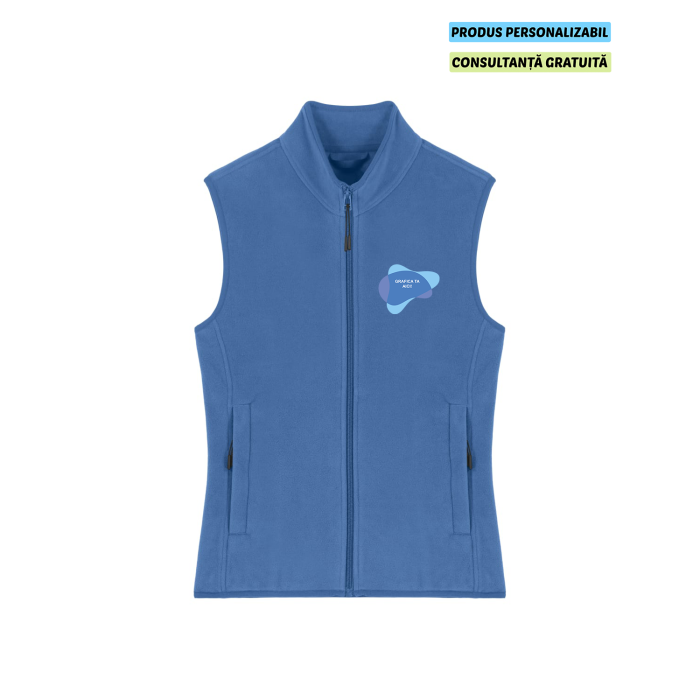 Vesta Fleece Barbat Quester Mindful Blue Personalizata