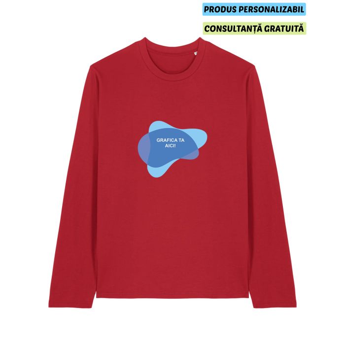 Tricou Unisex Creator 2.0 Long Sleeve Rosu Personalizat