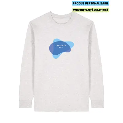 Tricou Unisex Freestyler Long Sleeve Cool Heather Grey Personalizat