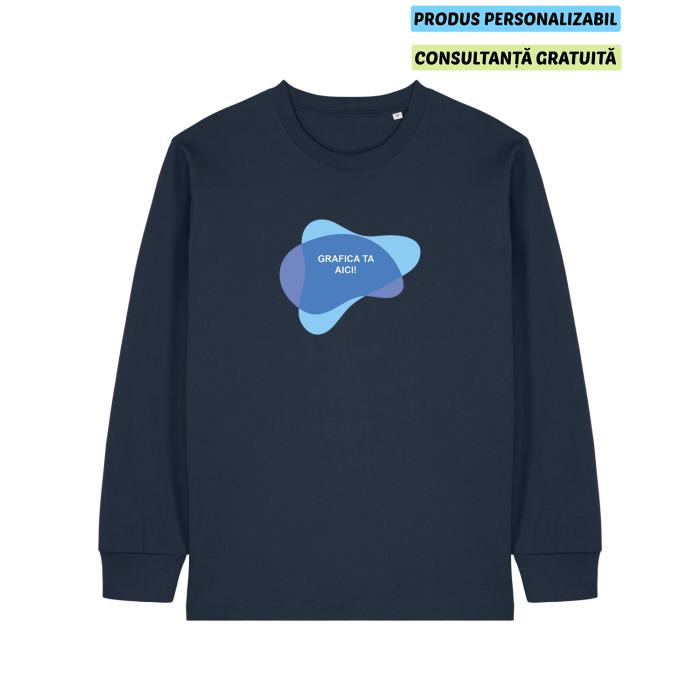 Tricou Unisex Freestyler Long Sleeve French Navy Personalizat