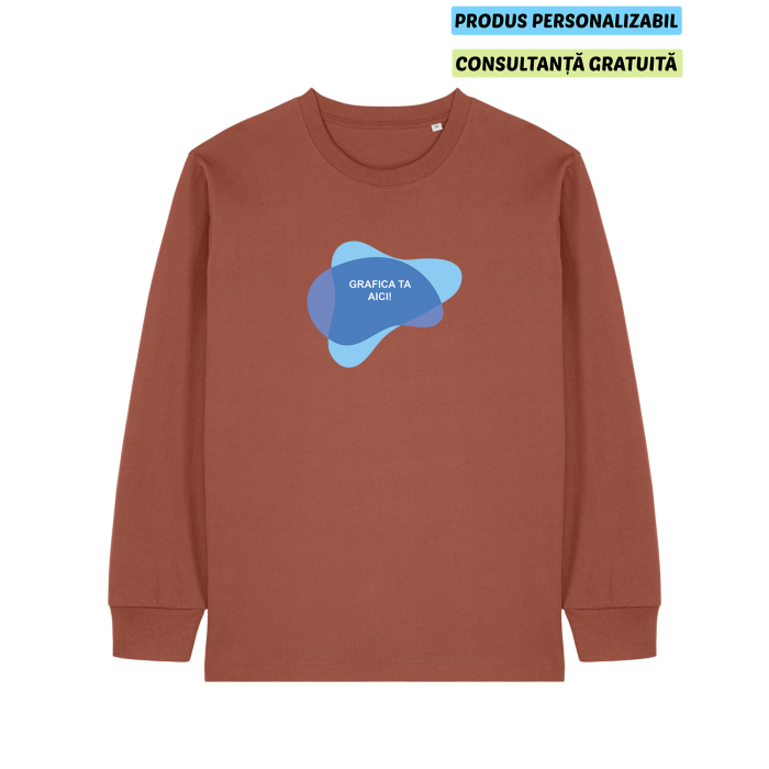 Tricou Unisex Freestyler Long Sleeve Heritage Brown Personalizat