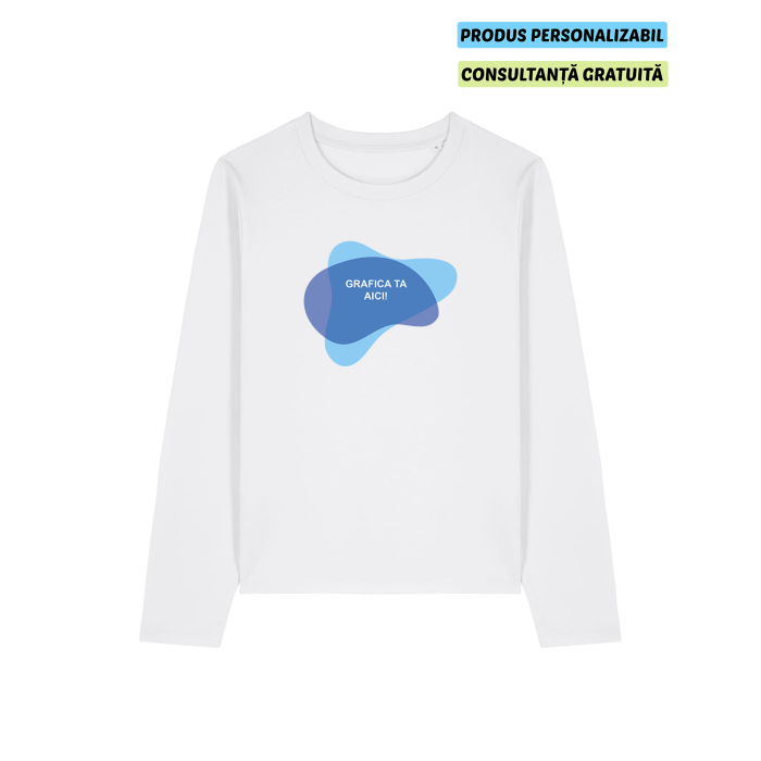 Tricou Dama Muser Long Sleeve Alb Personalizat