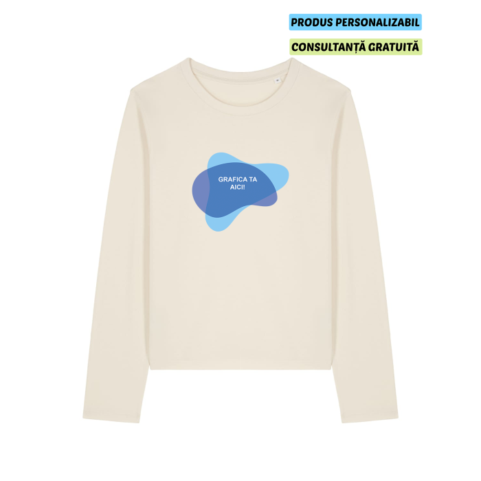Tricou Dama Muser Long Sleeve Natural Raw Personalizat