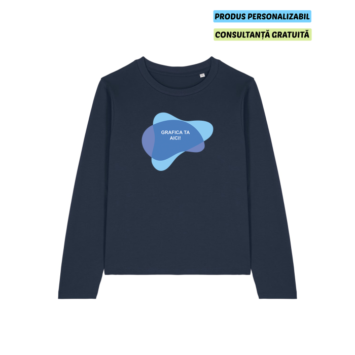 Tricou Dama Muser Long Sleeve French Navy Personalizat