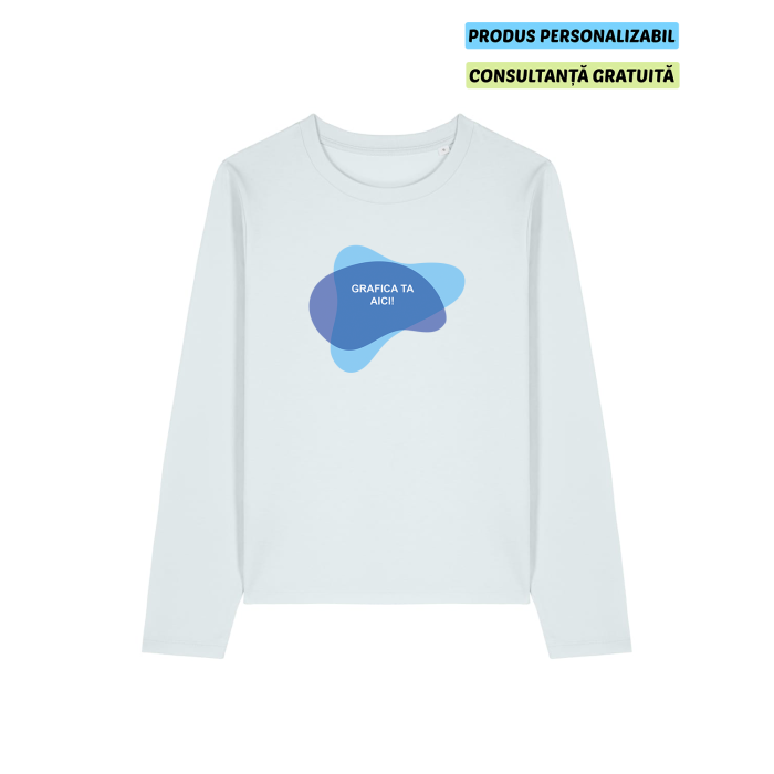 Tricou Dama Muser Long Sleeve Blue Ice Personalizat