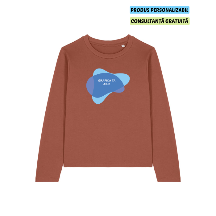 Tricou Dama Muser Long Sleeve Heritage Brown Personalizat