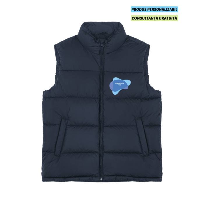 Vesta Unisex Puffer Gilet French Navy Personalizata