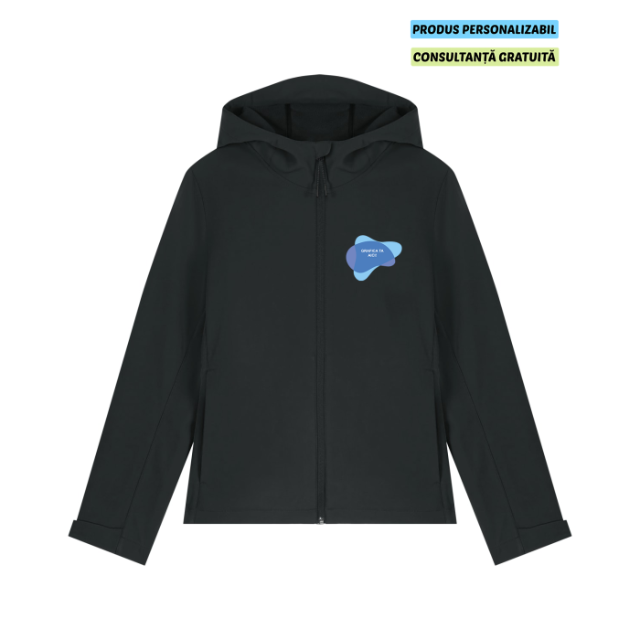Jacheta Dama Softshell Discoverer Negru Personalizata