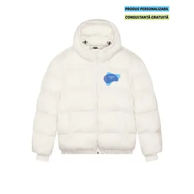 Jacheta Unisex Puffer Off White Personalizata