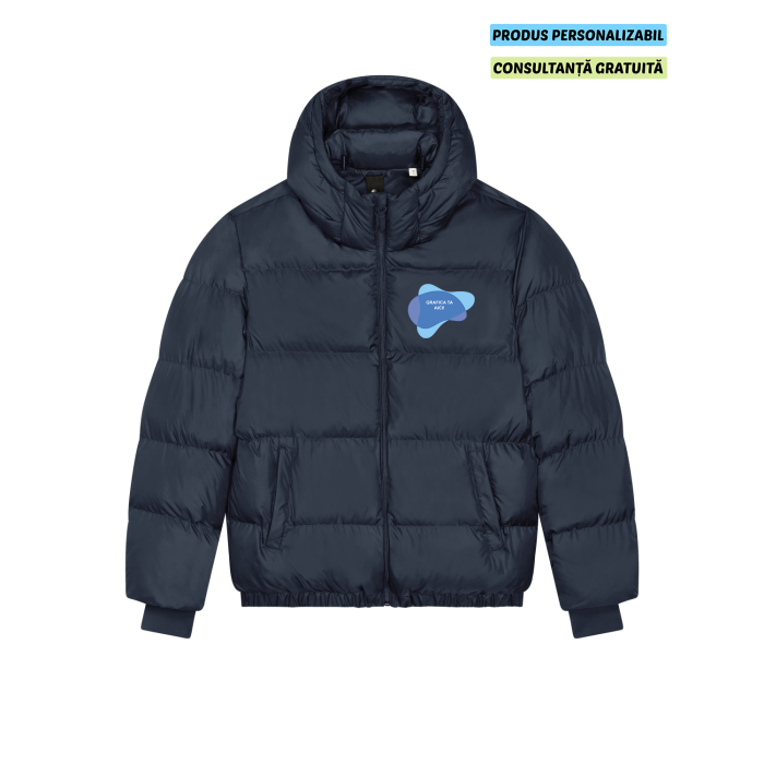 Jacheta Unisex Puffer French Navy Personalizata