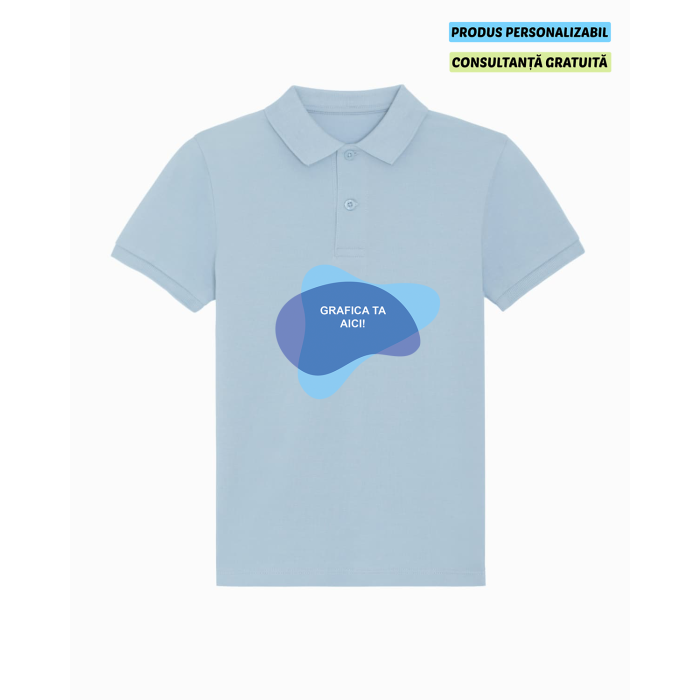Tricou Polo Copii Mini Sprinter Sky blue Personalizat
