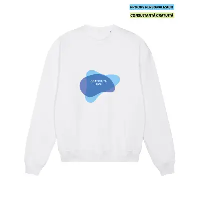 Bluza Unisex Ledger Dry Alb Personalizata