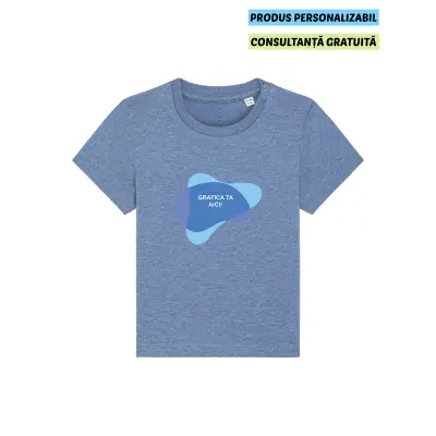 Tricou Bebelusi Baby Creator Mid Heather BlueC653 Personalizat