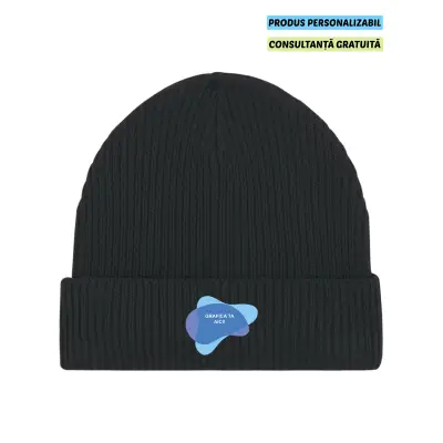 Caciula Unisex Fisherman Beanie Negru Personalizata