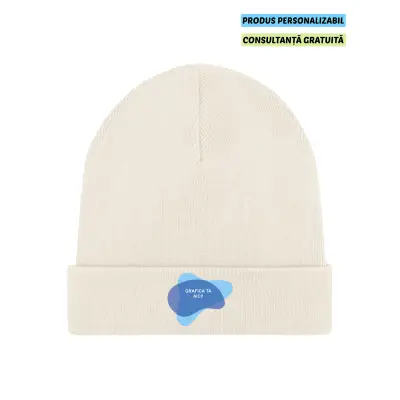Caciula Unisex Rib Beanie Natural Personalizata