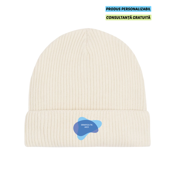 Caciula Unisex Fisherman Beanie Natural Personalizata