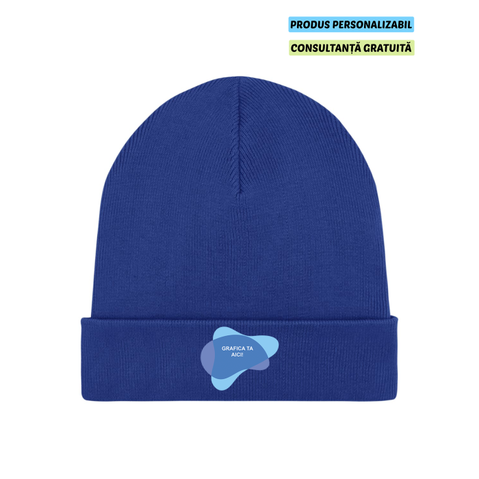 Caciula Unisex Rib Beanie Worker Blue Personalizata