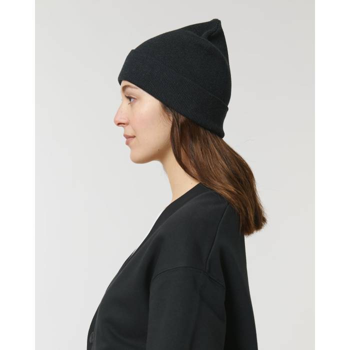 Caciula Unisex Rib Beanie Negru Personalizata