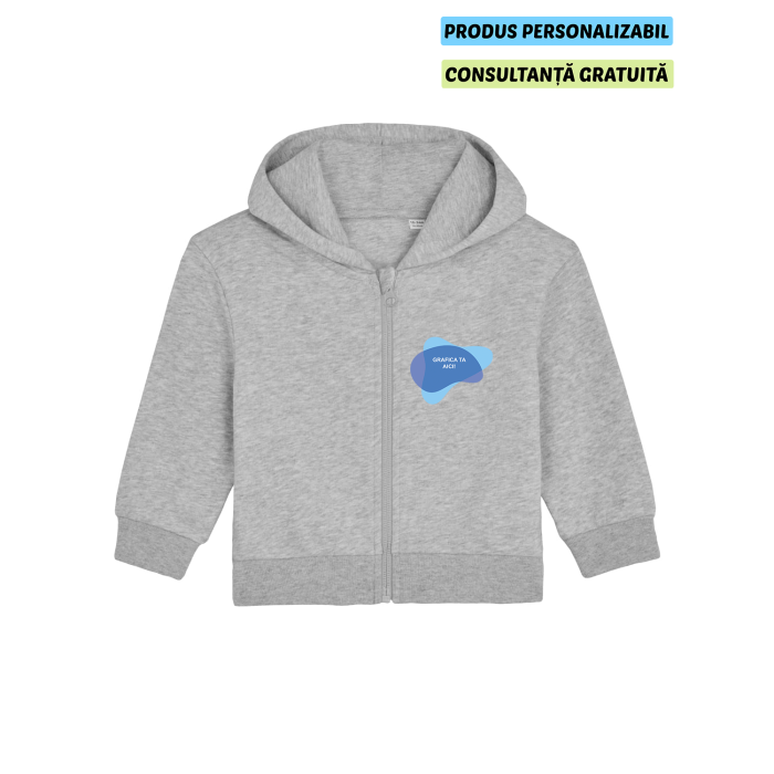 Hanorac Bebelusi Baby Connector Heather Grey Personalizat